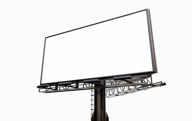 Obraz premium 3D rendering of blank billboard (empty advertisement) isolated on white background - mock up template