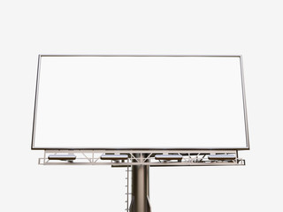 Fototapeta premium 3D rendering of blank billboard (empty advertisement) isolated on white background - mock up template