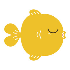 quirky hand drawn cartoon fish