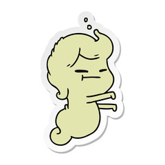 sticker cartoon of kawaii scary ghost