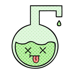 comic book style cartoon science experiment