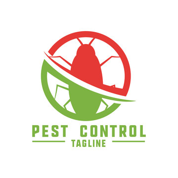 Pest Control Logo For Fumigation Business. Vector Illustration 