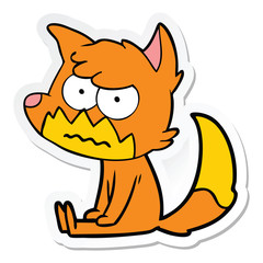 sticker of a cartoon annoyed fox