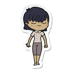 sticker of a cartoon woman