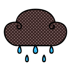 quirky comic book style cartoon rain cloud