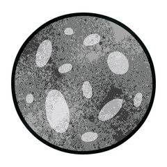 textured cartoon doodle of a full moon