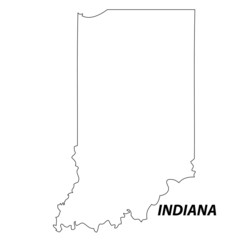 Indiana - map state of USA - obrazy, fototapety, plakaty