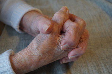 Naklejka premium old womans hands