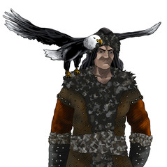 Obraz premium Warrior with eagle