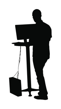 black silhouette man standing computer clip art preview