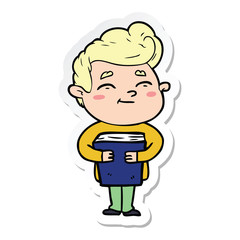 sticker of a happy cartoon man