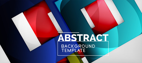 Square background, abstract squares on grey, business or techno template