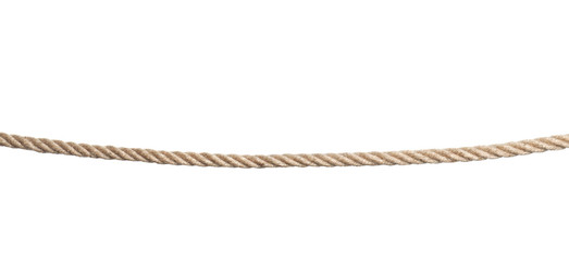Strong nautical cotton rope on white background