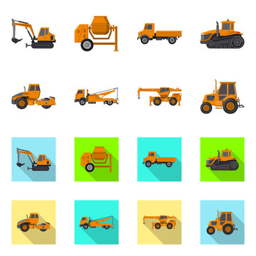 Vector design of build and construction icon. Set of build and machinery stock symbol for web.
