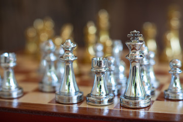 Chess board game, business competitive concept