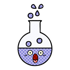 comic book style cartoon test tube