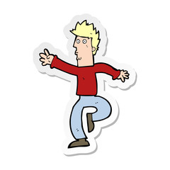 sticker of a cartoon urgent man