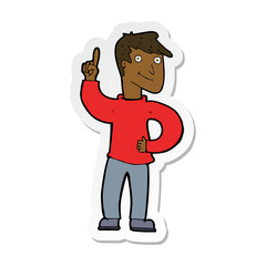 sticker of a cartoon man with great idea