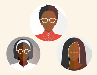 group womans business african flat material design icon