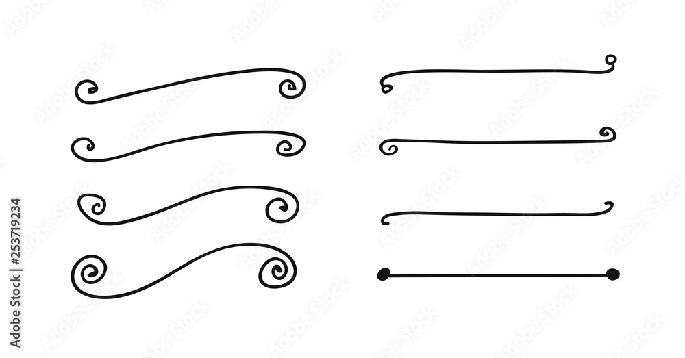 Poster hand drawn set of objects for design use. black vector doodle lines on white background. abstract pe