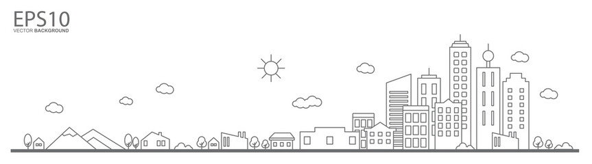 Cityscape. Landscape flat design concept. © wasan