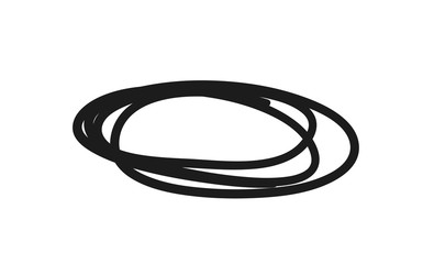Hand drawn set of objects for design use. Black Vector doodle ellipses on white background.  Abstract pencil drawing. Artistic illustration grunge elements