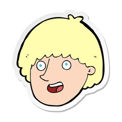 sticker of a cartoon happy male face