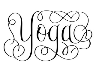 YOGA brush calligraphy type with flourishes