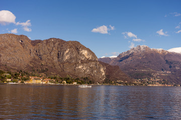 Italy, Bellagio, Lake Como, Cadenabbia, SCENIC VIEW OF SEA AND MOUNTAINS AGAINST SKY