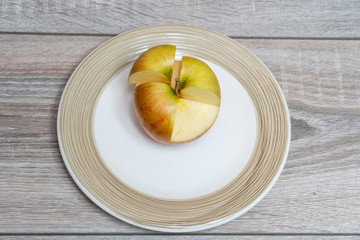 A cut apple