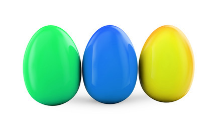 Colorful Easter eggs. 3d render illustration