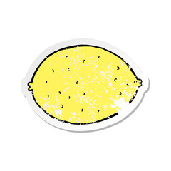 distressed sticker of a cartoon lemon
