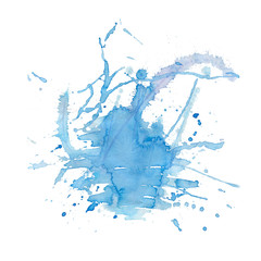 Obraz premium Blue color watercolor splash blot.abstract hand drawn watercolor blot background