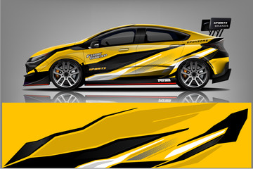 Fototapeta na wymiar Sport car racing wrap design. vector design. - Vector 