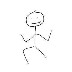 Boy with Funny Face hand drawn , cartoon icon , white background