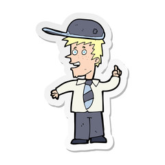 sticker of a cartoon school boy