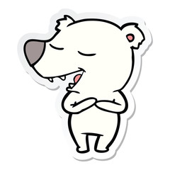 sticker of a cartoon polar bear