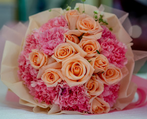Beautiful orange rose bouquet.