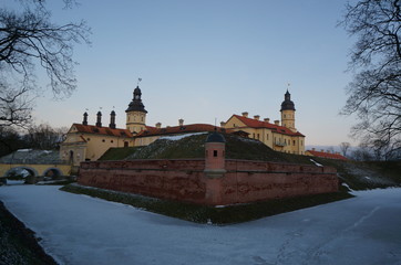 Obraz premium Nesvizh Castle, Belarus in winter 