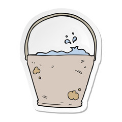 sticker of a cartoon bucket