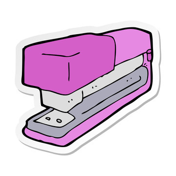 recommend clip art: sticker of a cartoon office stapler