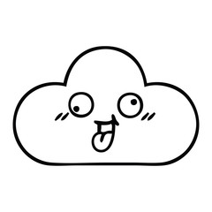 line drawing cartoon snow cloud