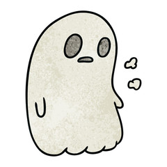 textured cartoon of a kawaii cute ghost