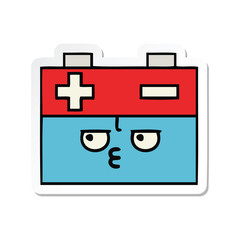 sticker of a cute cartoon car battery