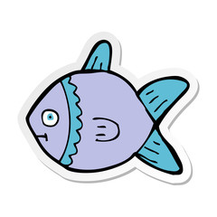 sticker of a cartoon fish