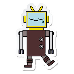 sticker of a cute cartoon robot