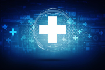 Fototapeta premium Abstract health science consist health plus digital technology concept modern medical technology. 