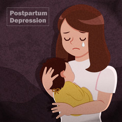 Obraz premium postpartum depression concept
