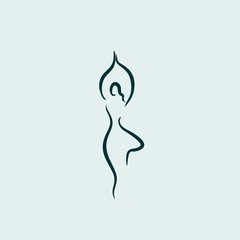 woman yoga icon vector design