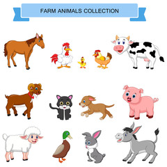Cartoon farm animals collection